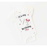 Personalized half 1/2 Birthday Baby Girl Bodysuit