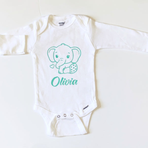 Personalized Elephant onesie