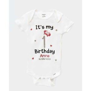 Personalized Baby girl first birthday bodysuit