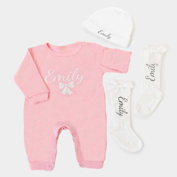 Personalized baby girl gift set